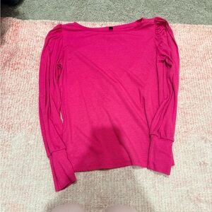 Ann Taylor Fuchsia Long Sleeve Top